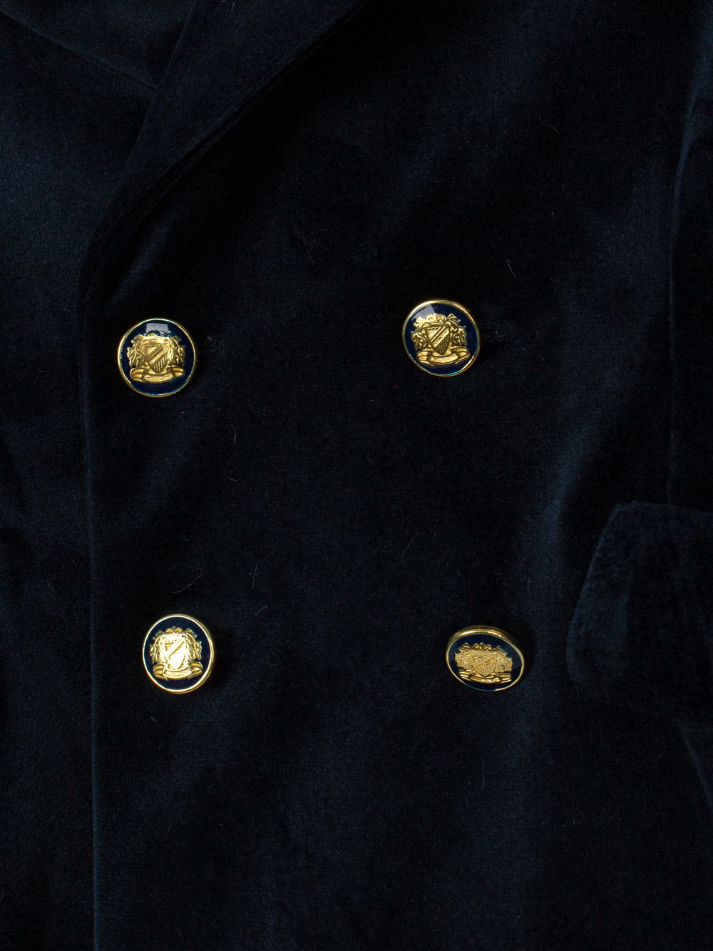Elegant navy blue velvet blazer for boys