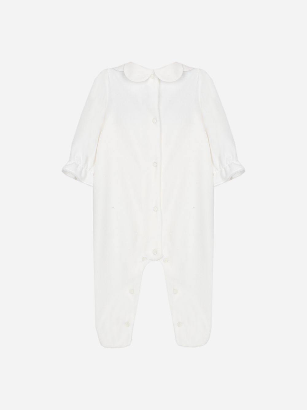 Ecru babygrow with tartan detailing