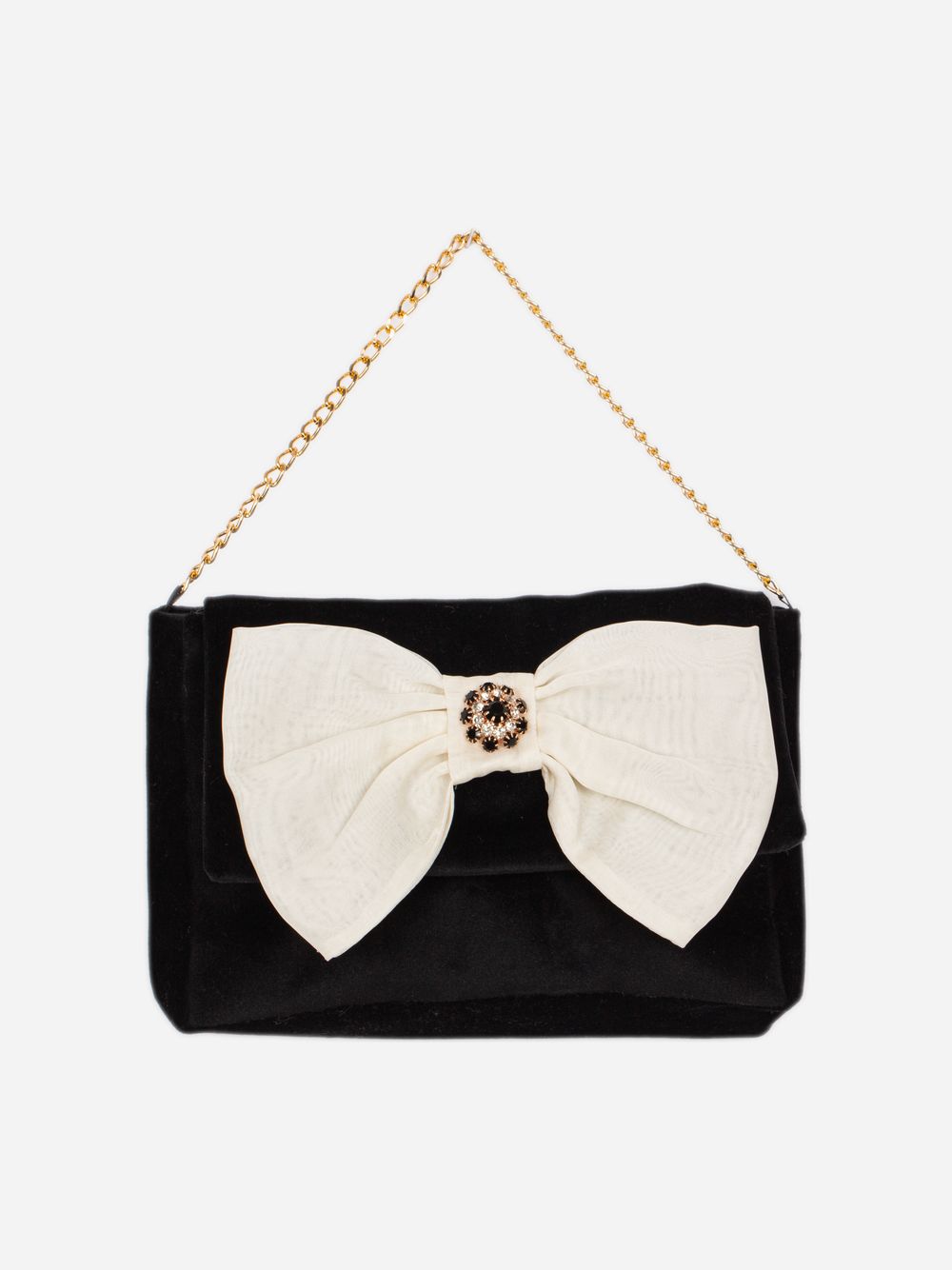 Beige velvet bag with an elegant bow