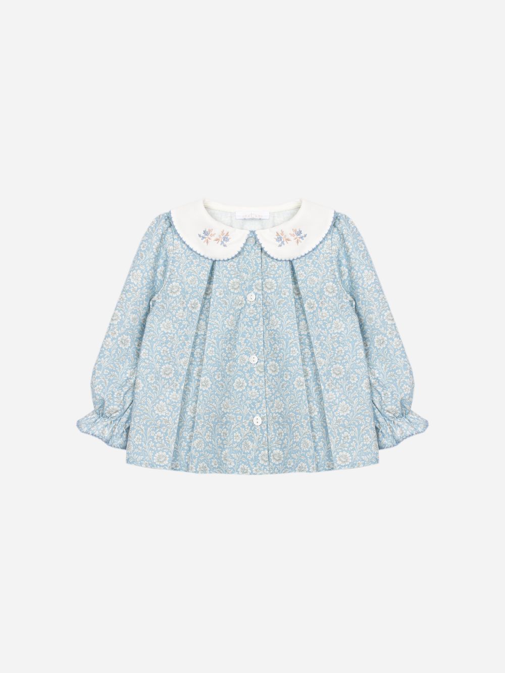 Blue blouse with a floral print