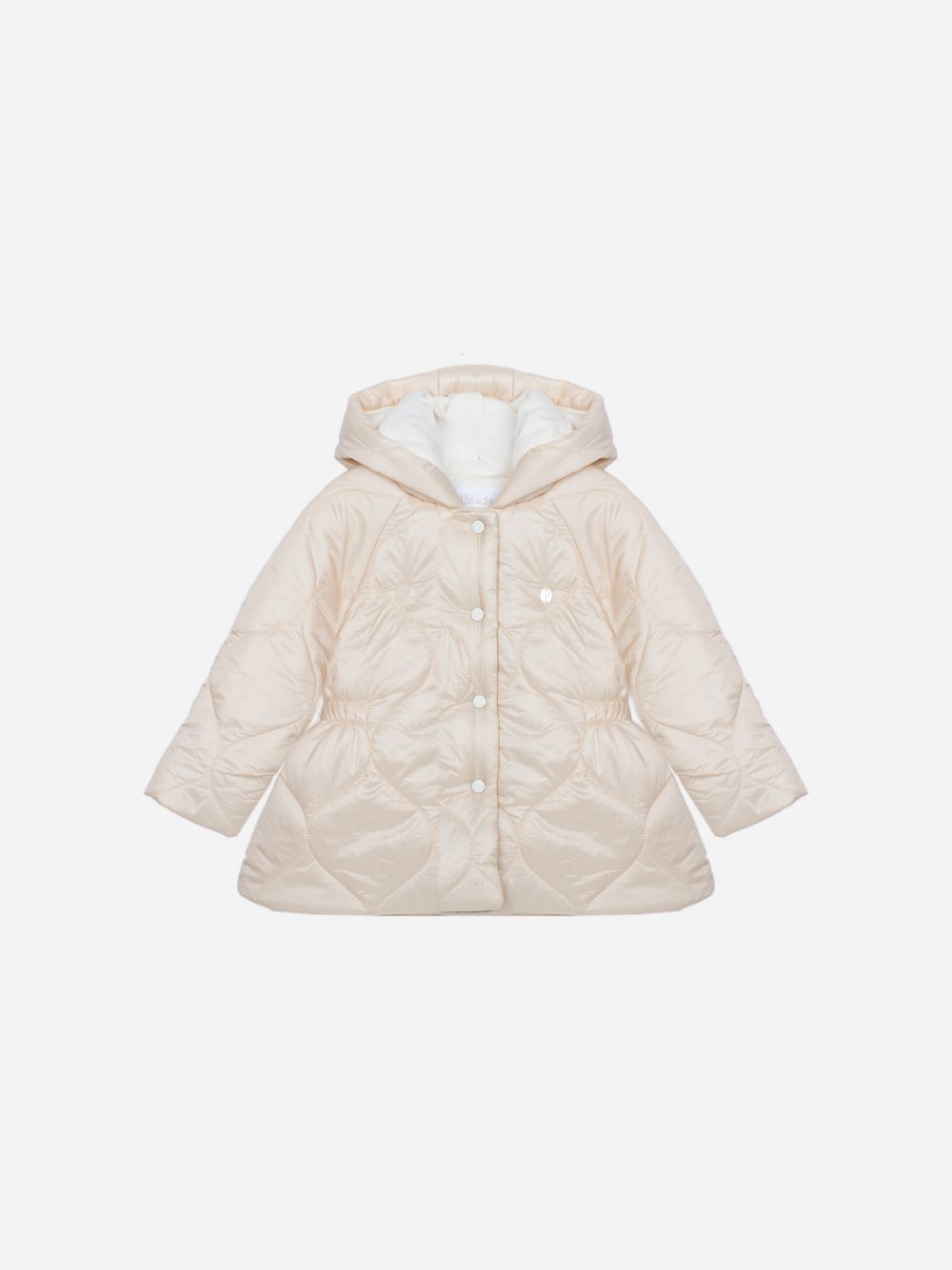 Elegant beige hooded coat