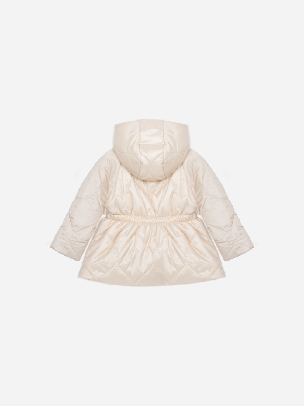 Elegant beige hooded coat