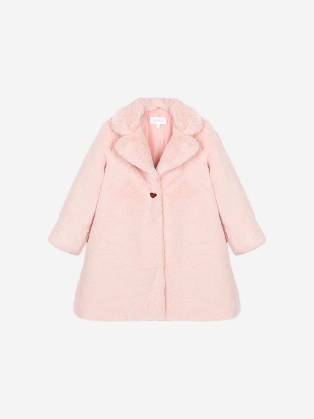 Elegant fur coat in pale pink for girls