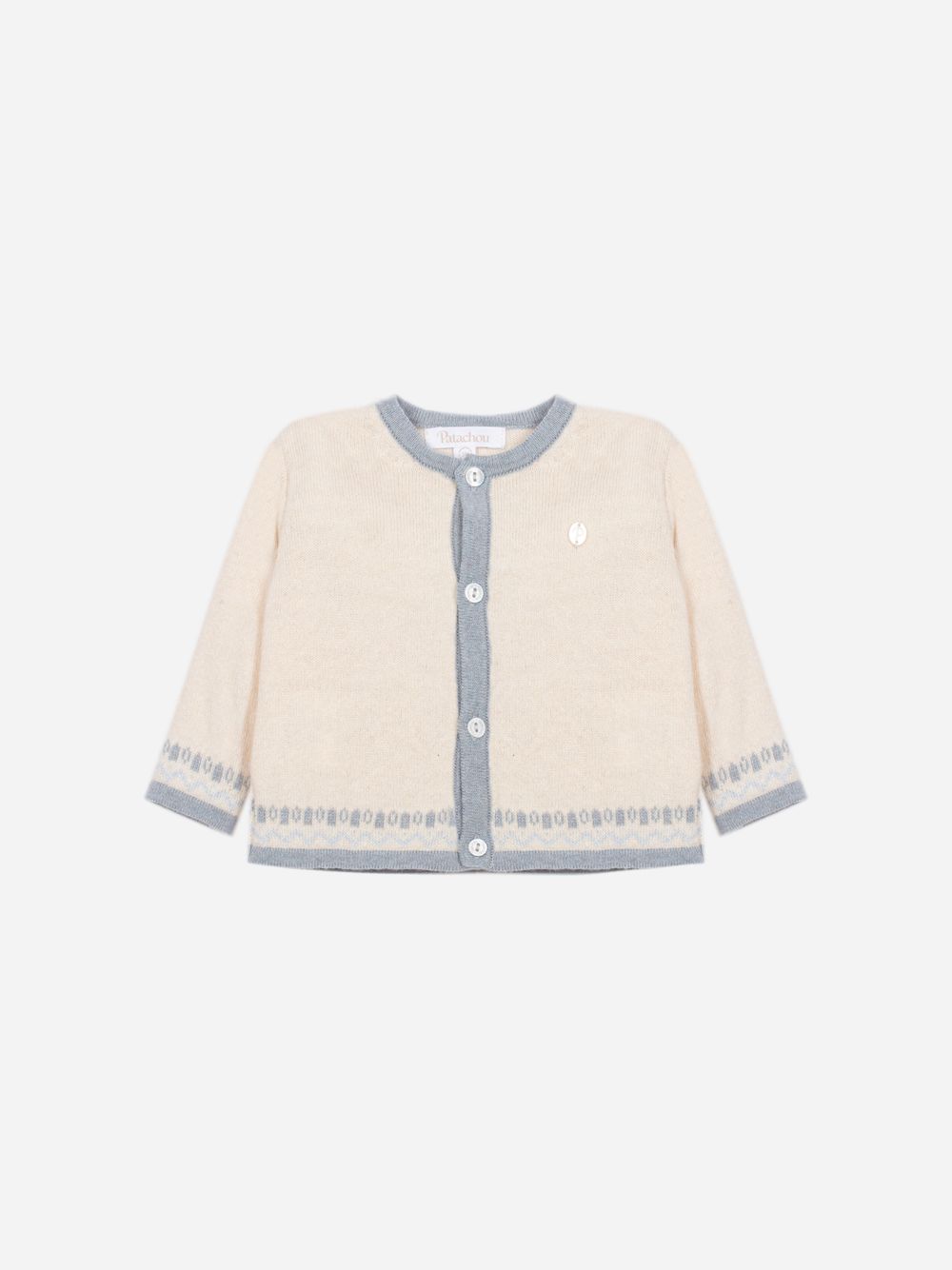Ecru knit cardigan with elegant details