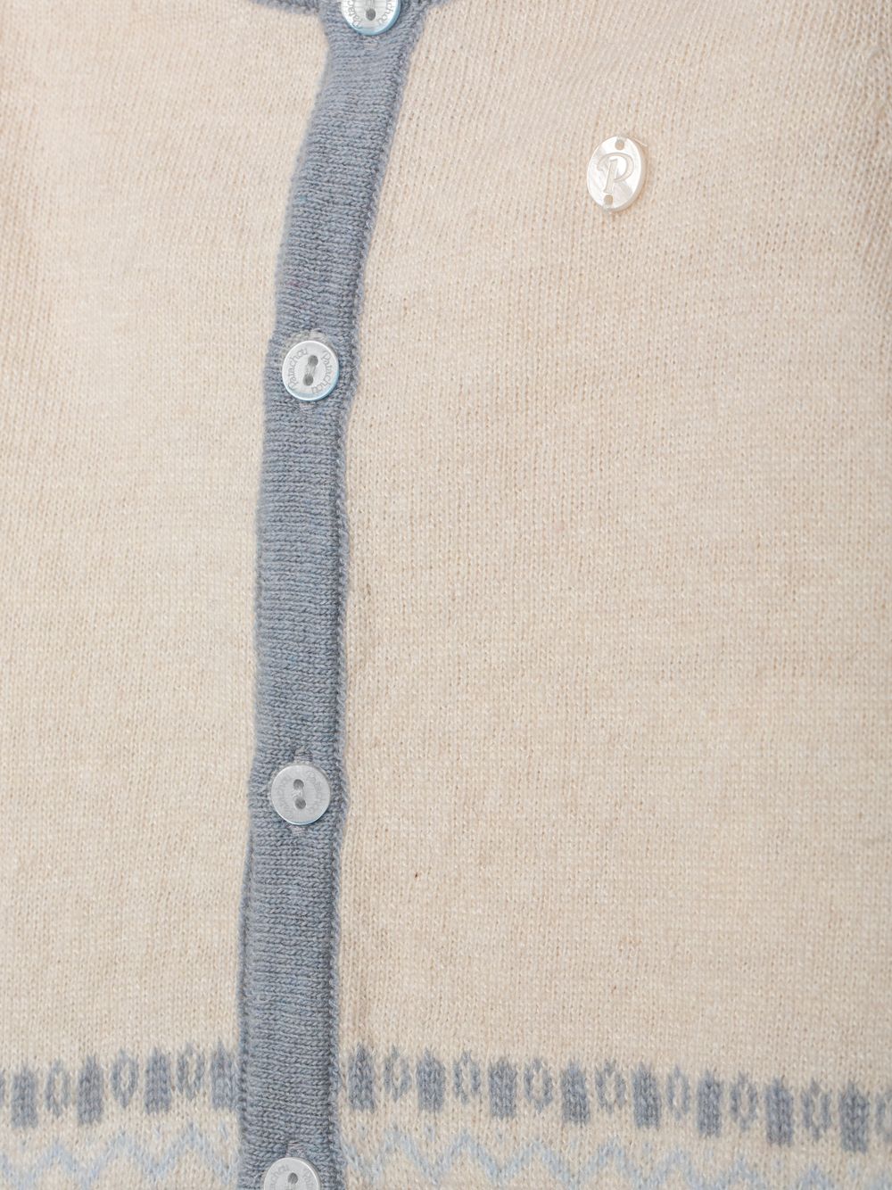 Ecru knit cardigan with elegant details