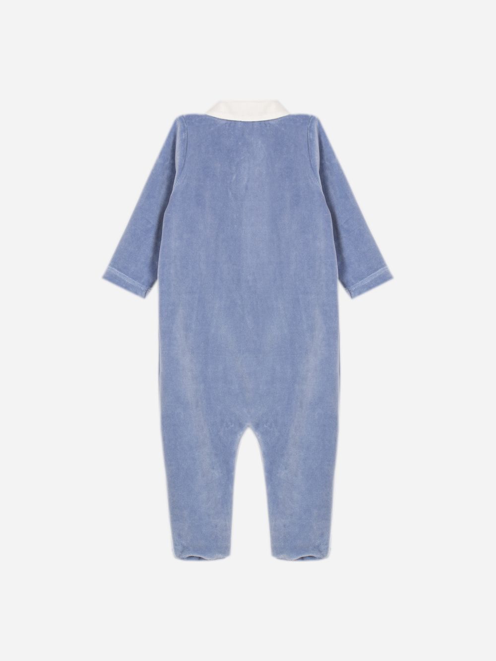 Elegant indigo blue babygrow with collar