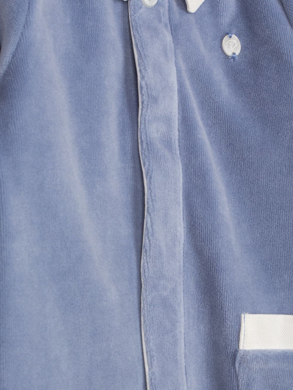 Elegant indigo blue babygrow with collar