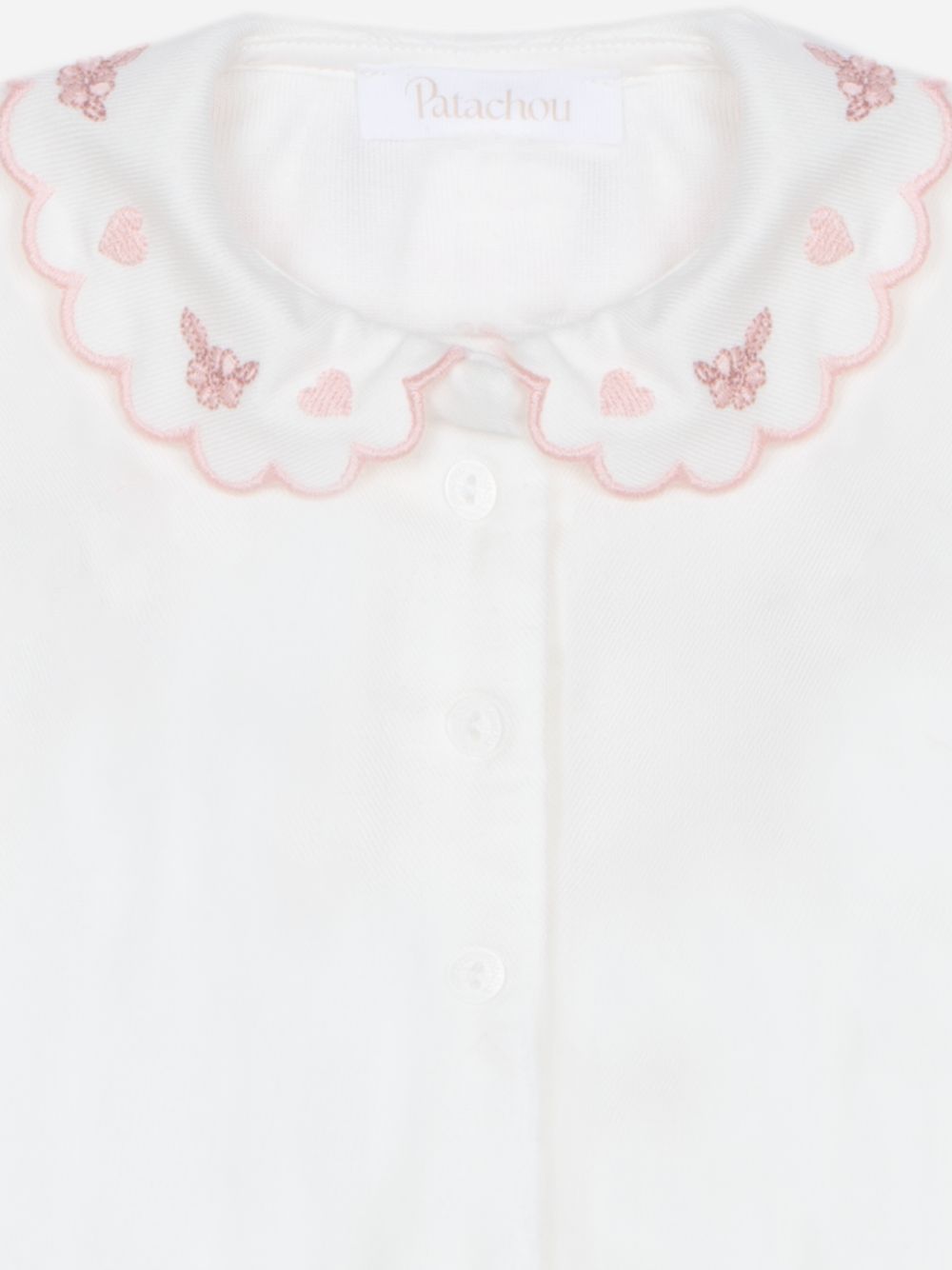 Ecru babygrow with elegant embroidered collar