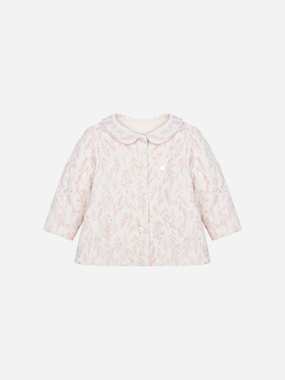 Pink floral printed coat