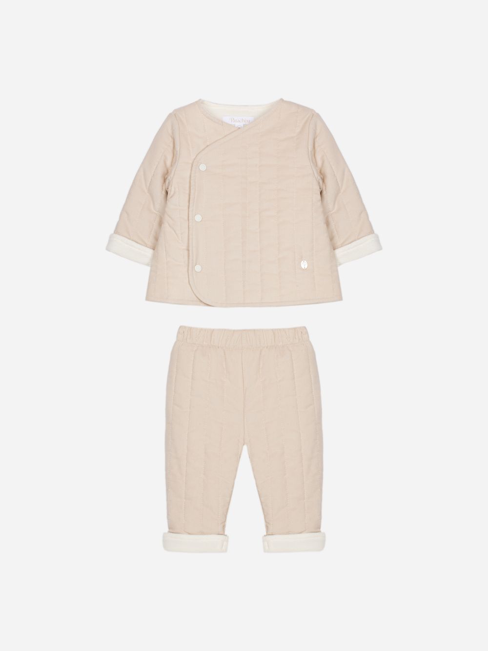 Quilted beige set for unisex