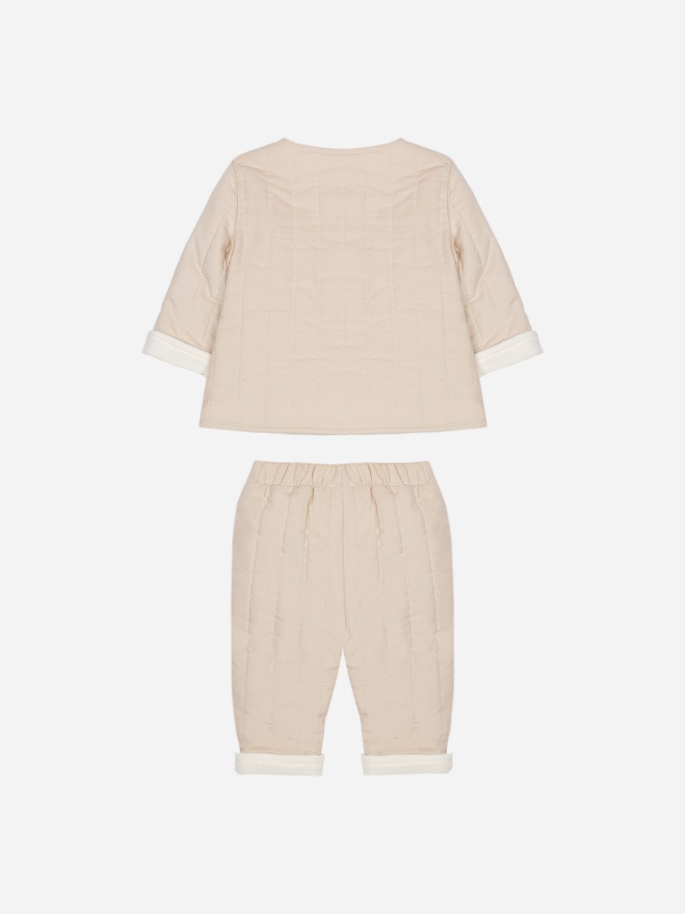 Quilted beige set for unisex