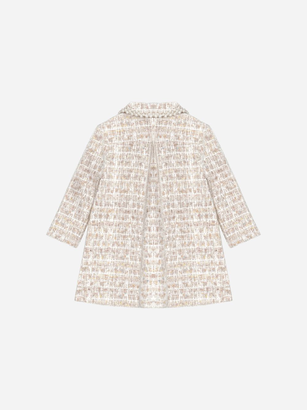 Elegant golden coat in sparkle tweed