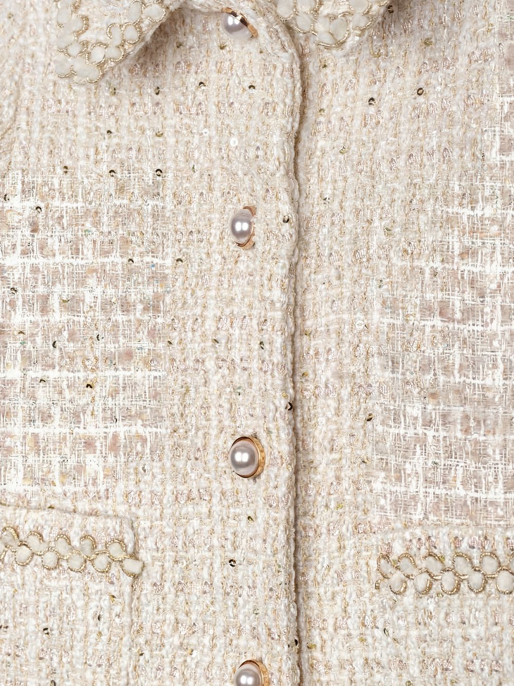 Elegant golden coat in sparkle tweed