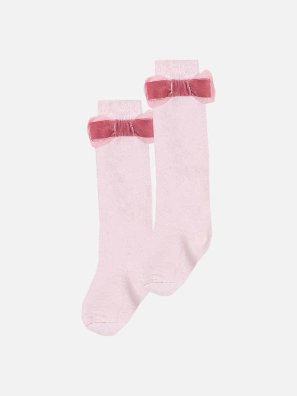 Socks with pale pink bow
