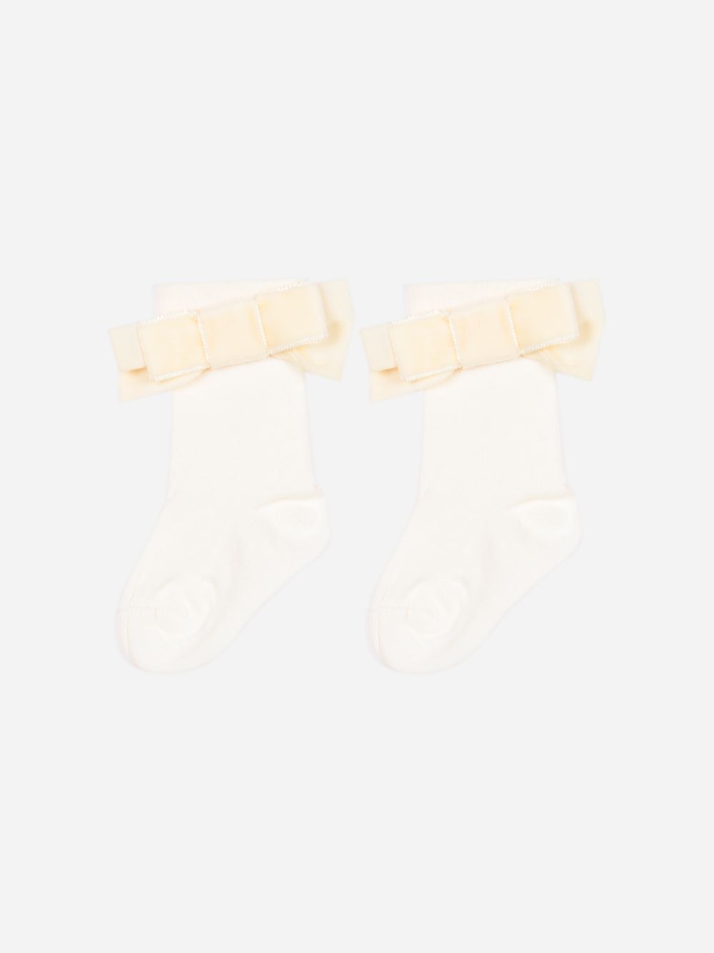 Socks with beige bow