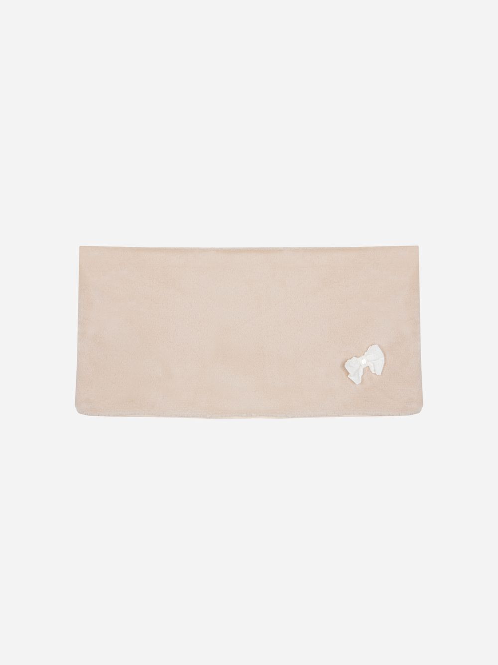 Beige fur blanket with bow