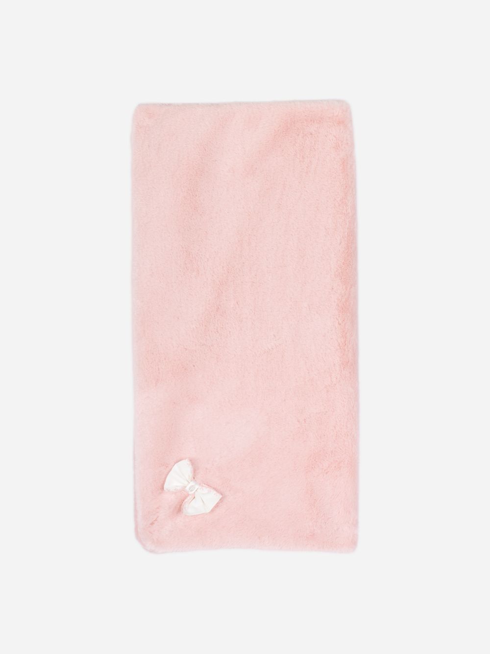 Pink fur blanket with bow