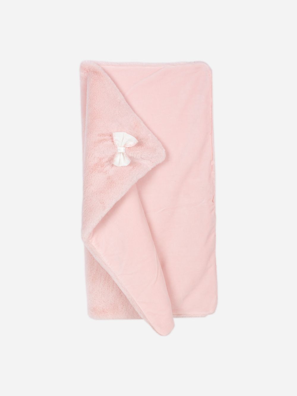 Pink fur blanket with bow