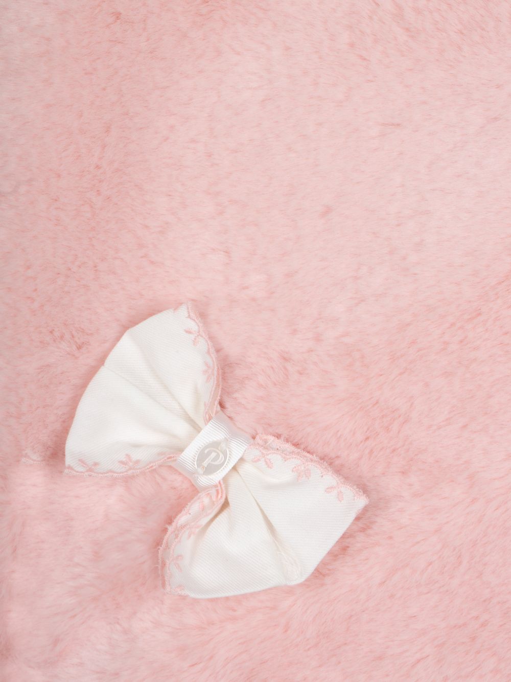 Pink fur blanket with bow