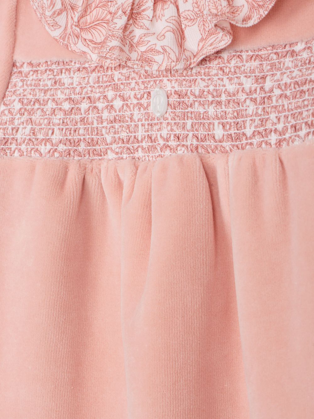 Pink babygrow with Liberty print details