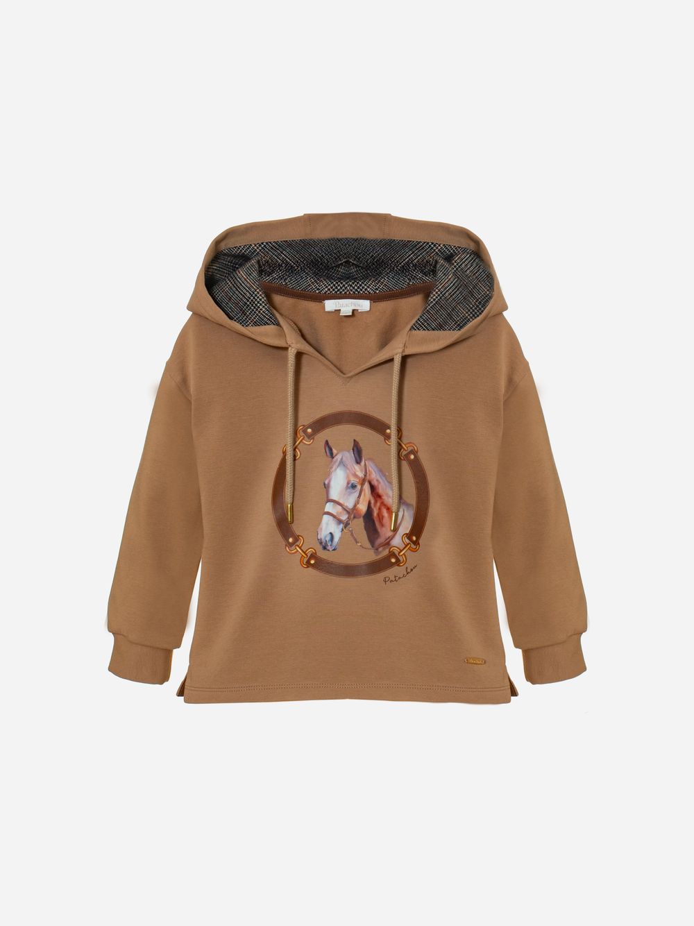 Camel hoodie with horse