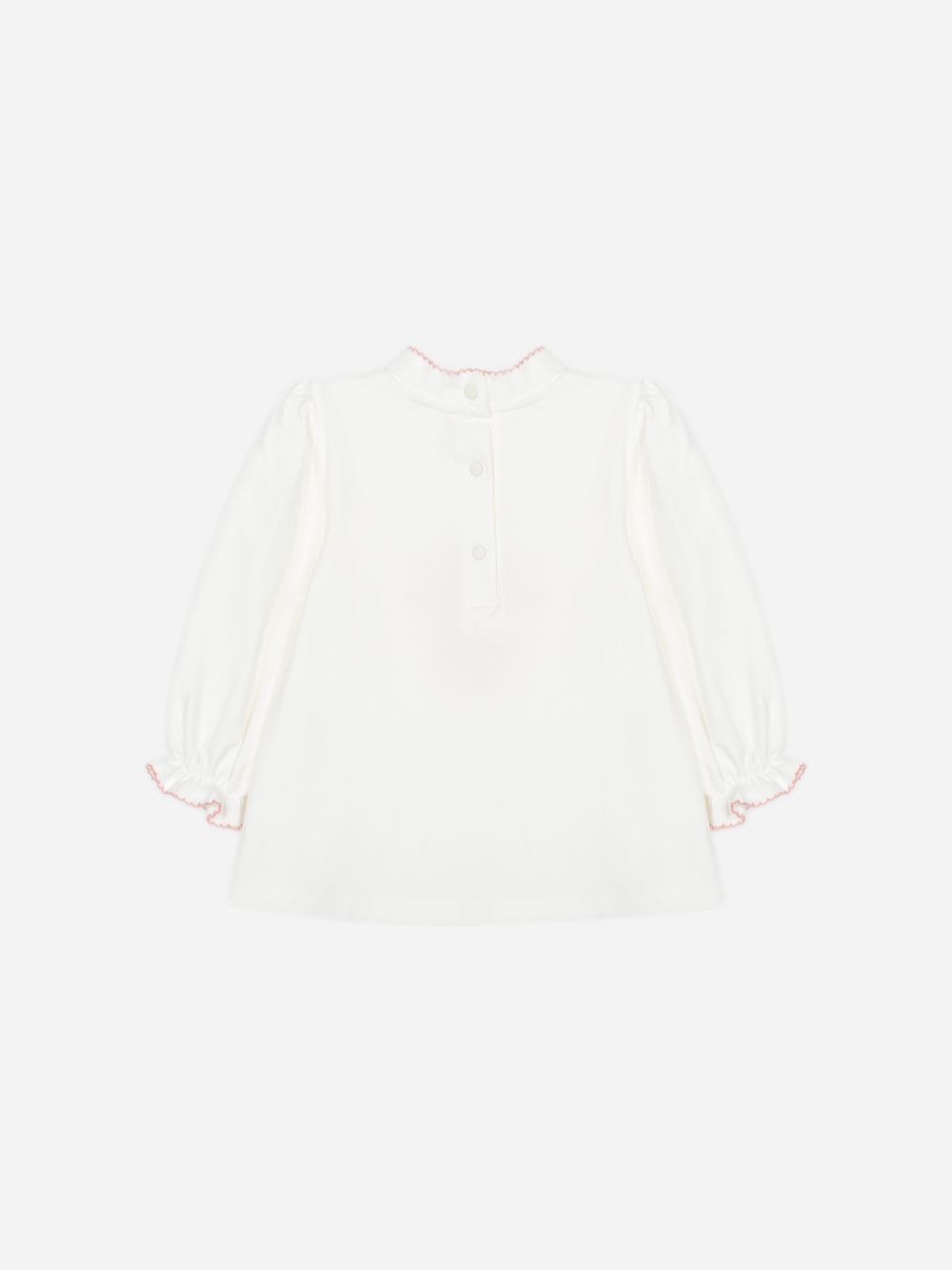 Pale pink blouse with delicate embroidery on the front