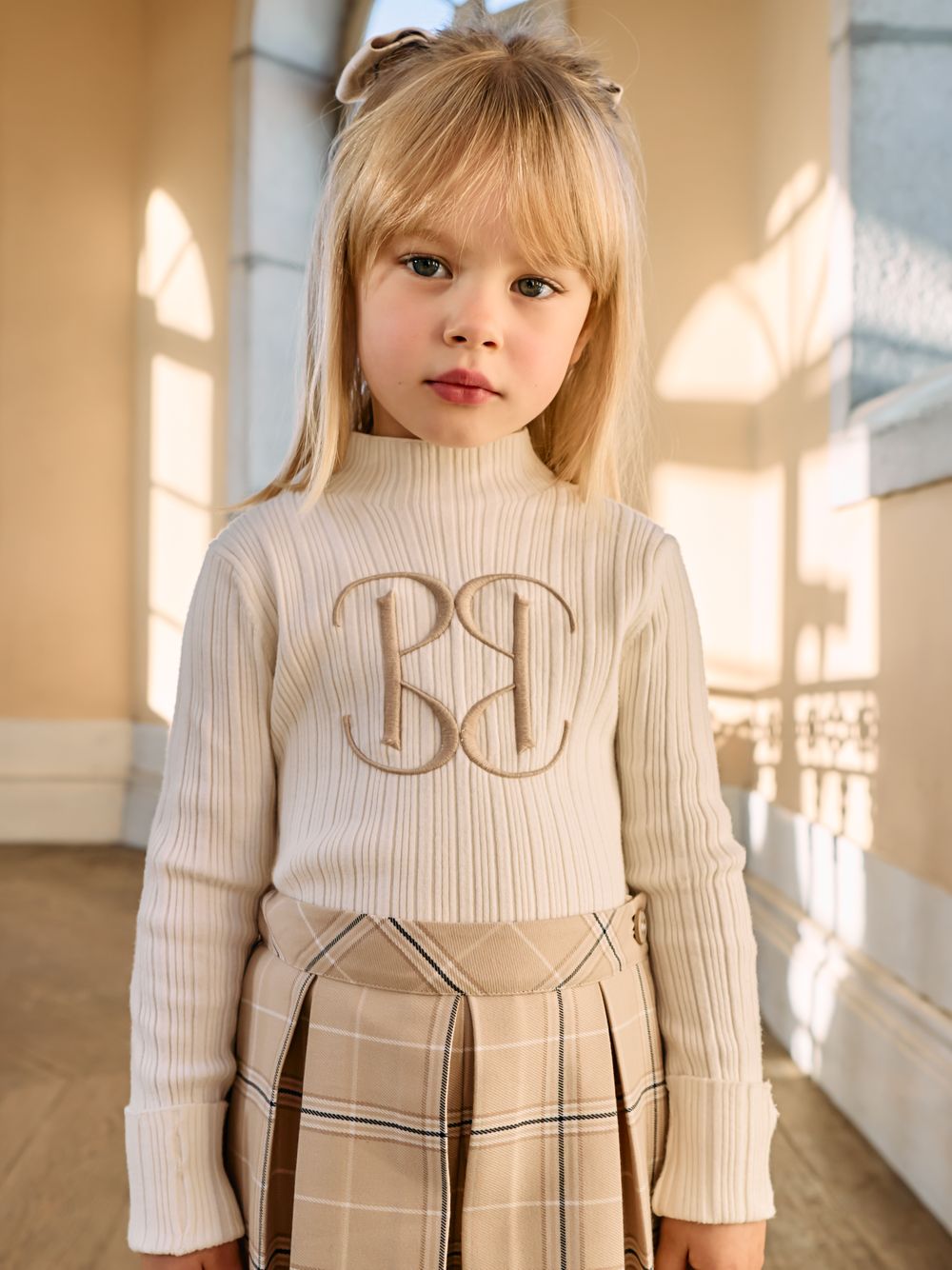 Beige Patachou logo sweater
