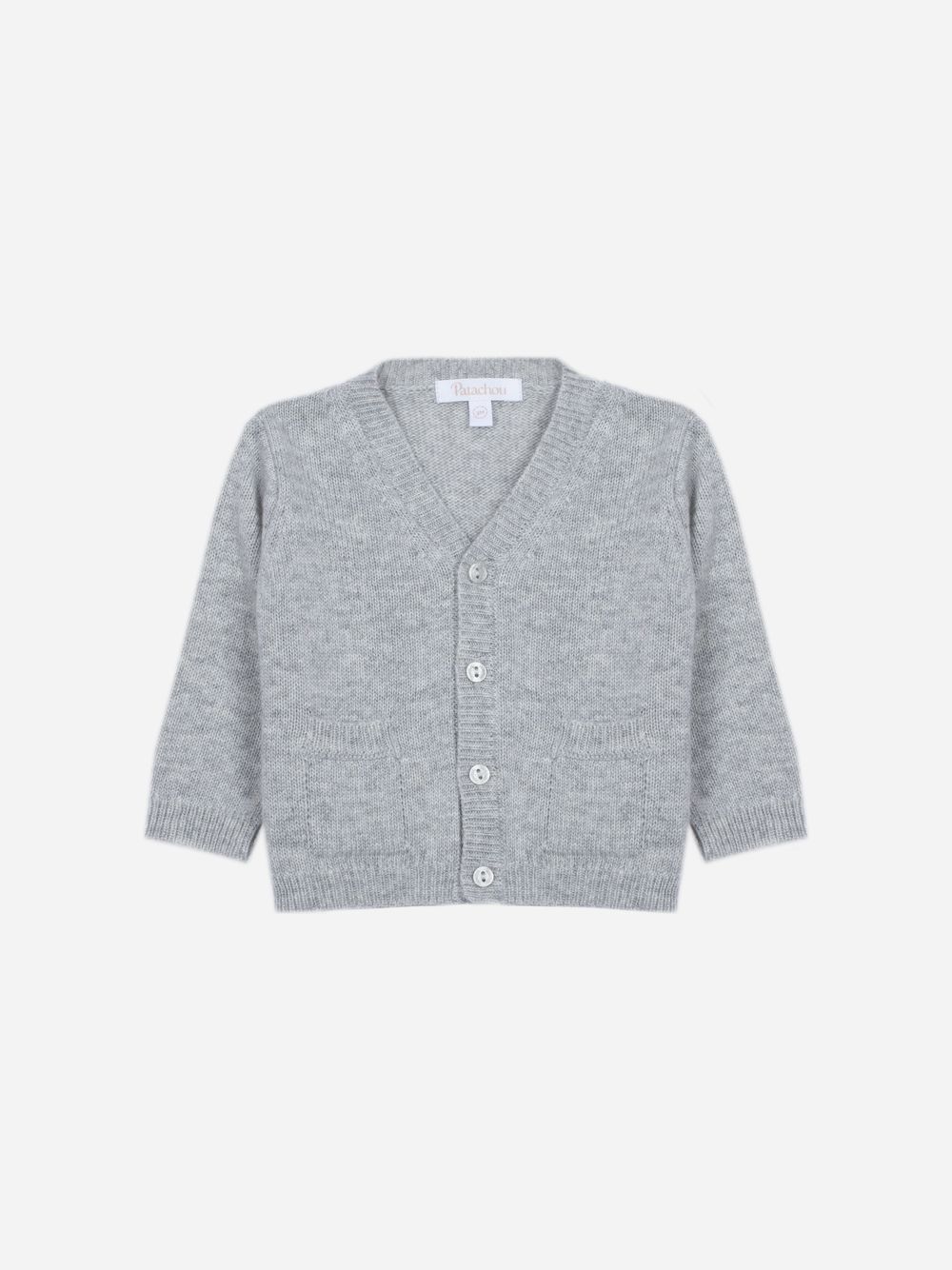 Simple and elegant light grey knit cardigan