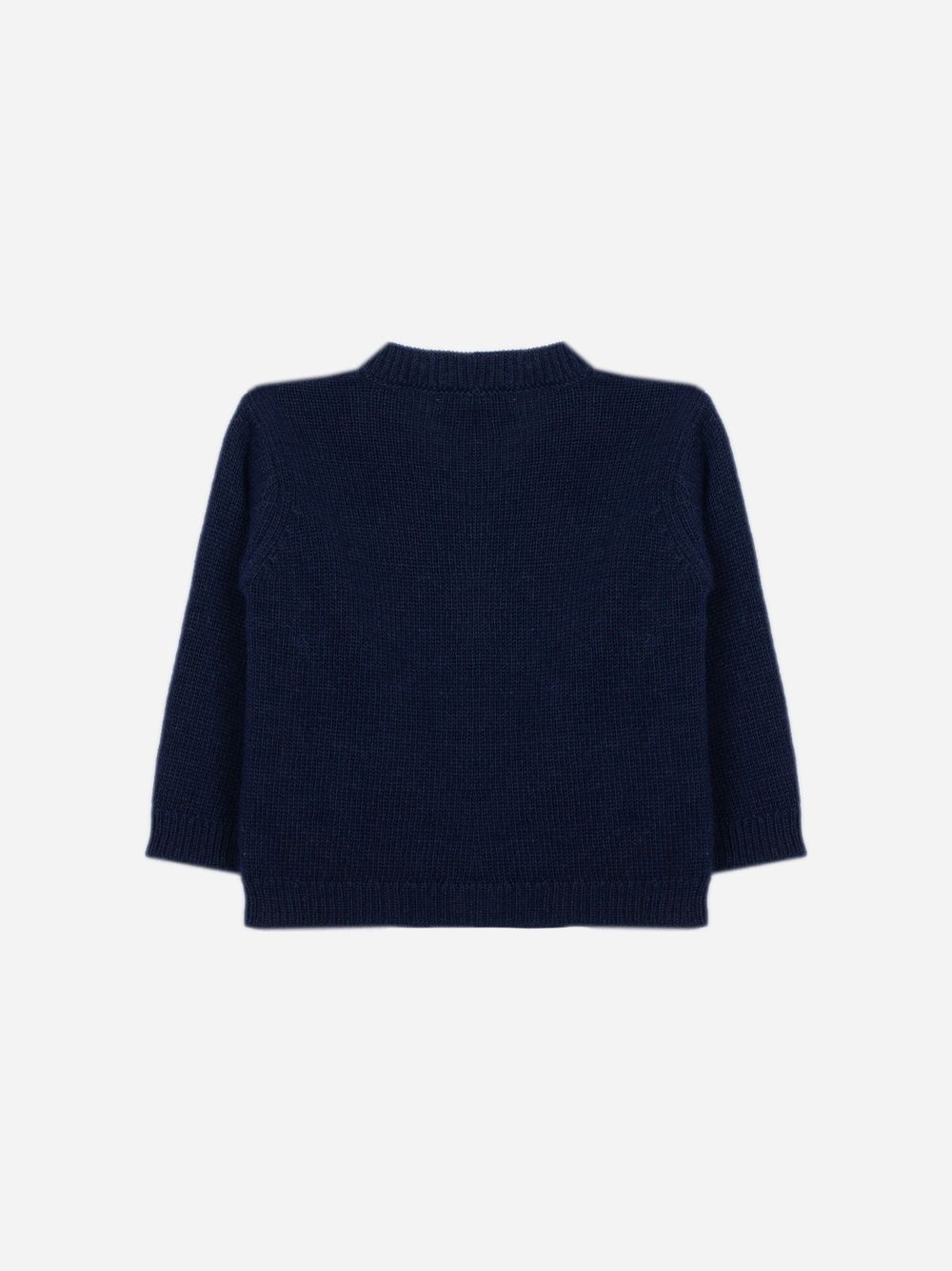 Simple and elegant navy blue knit cardigan