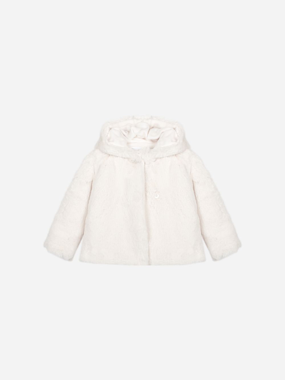 Ecru fur coat for girls