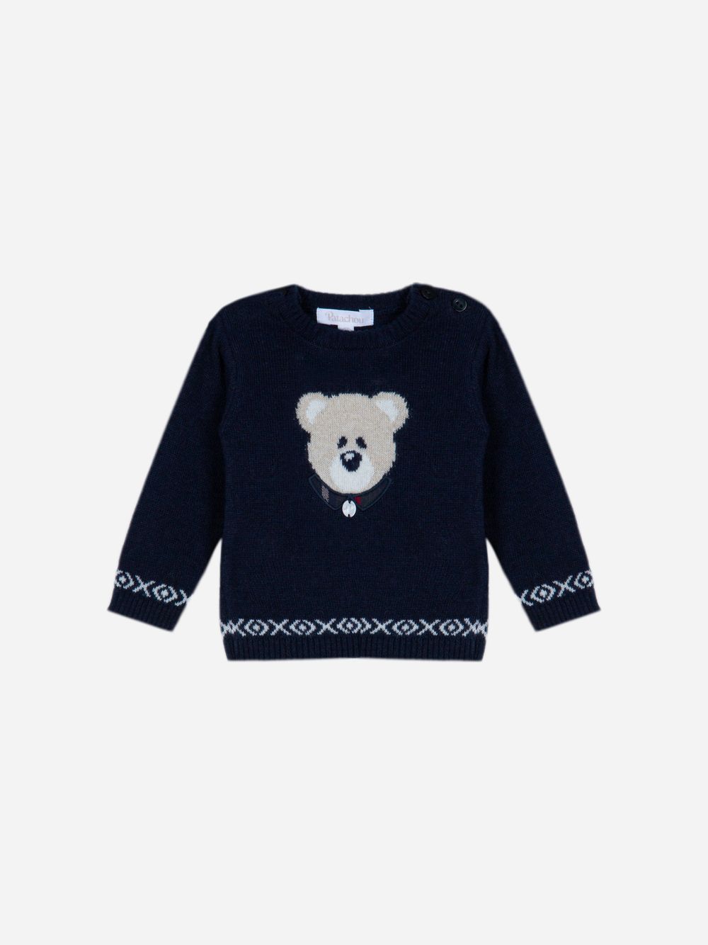Navy Blue knit bear sweater