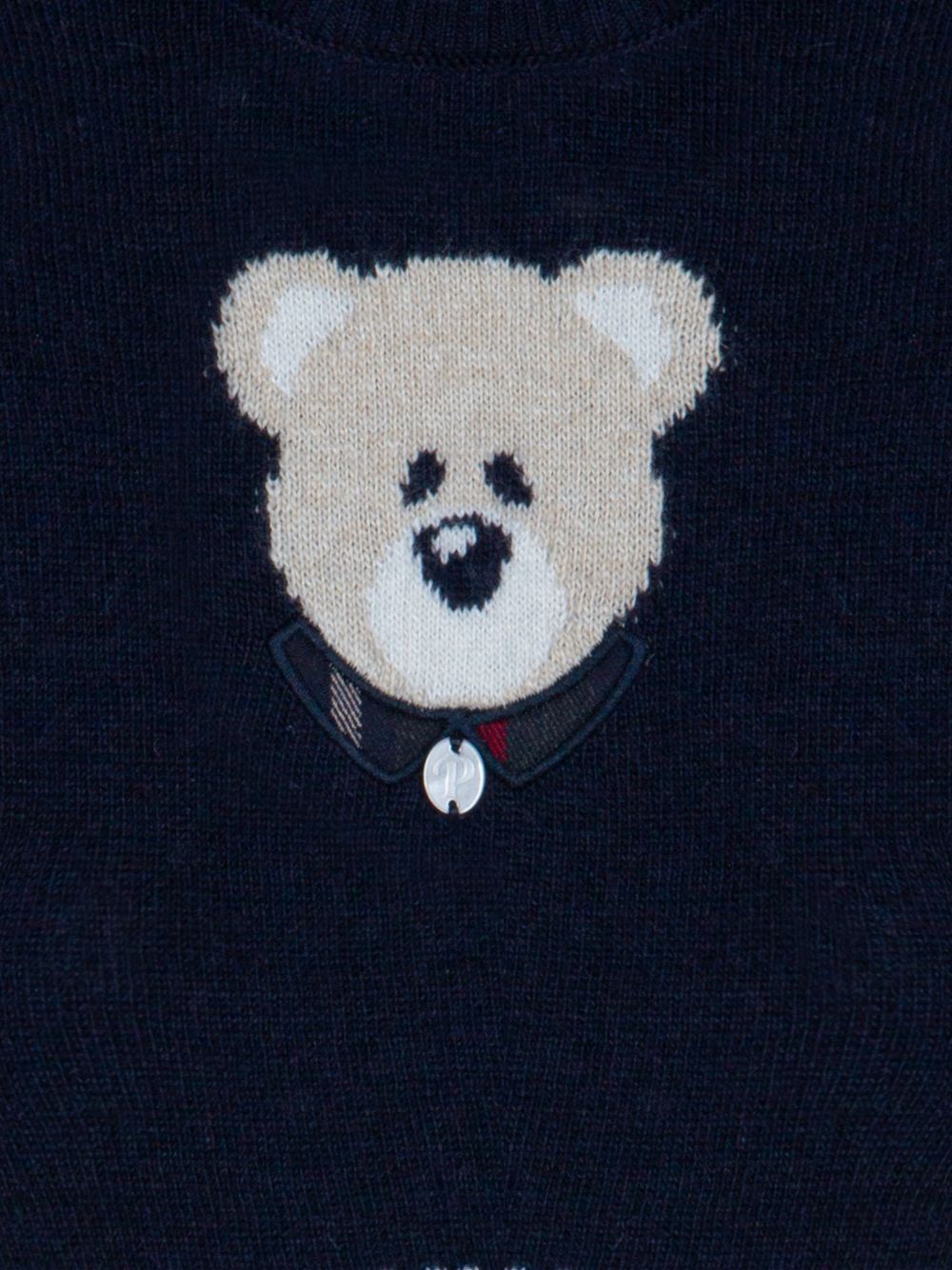 Navy Blue knit bear sweater