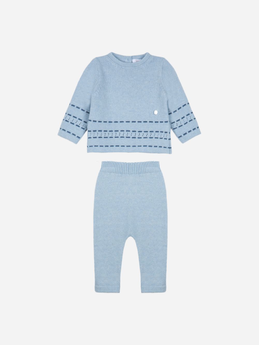 Blue knit baby set