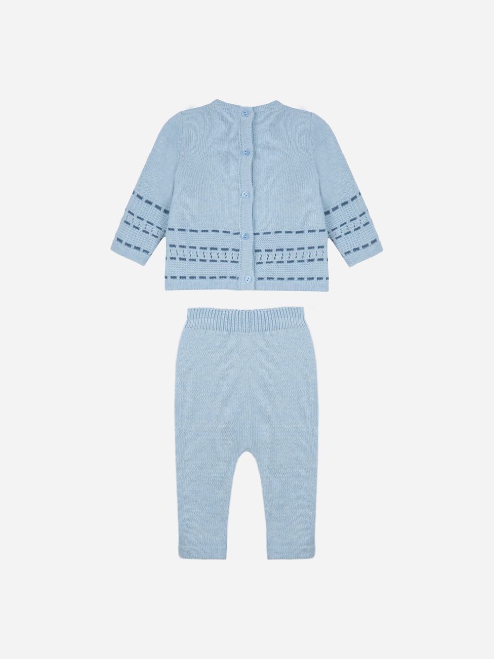 Blue knit baby set