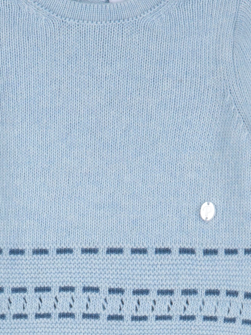 Blue knit baby set