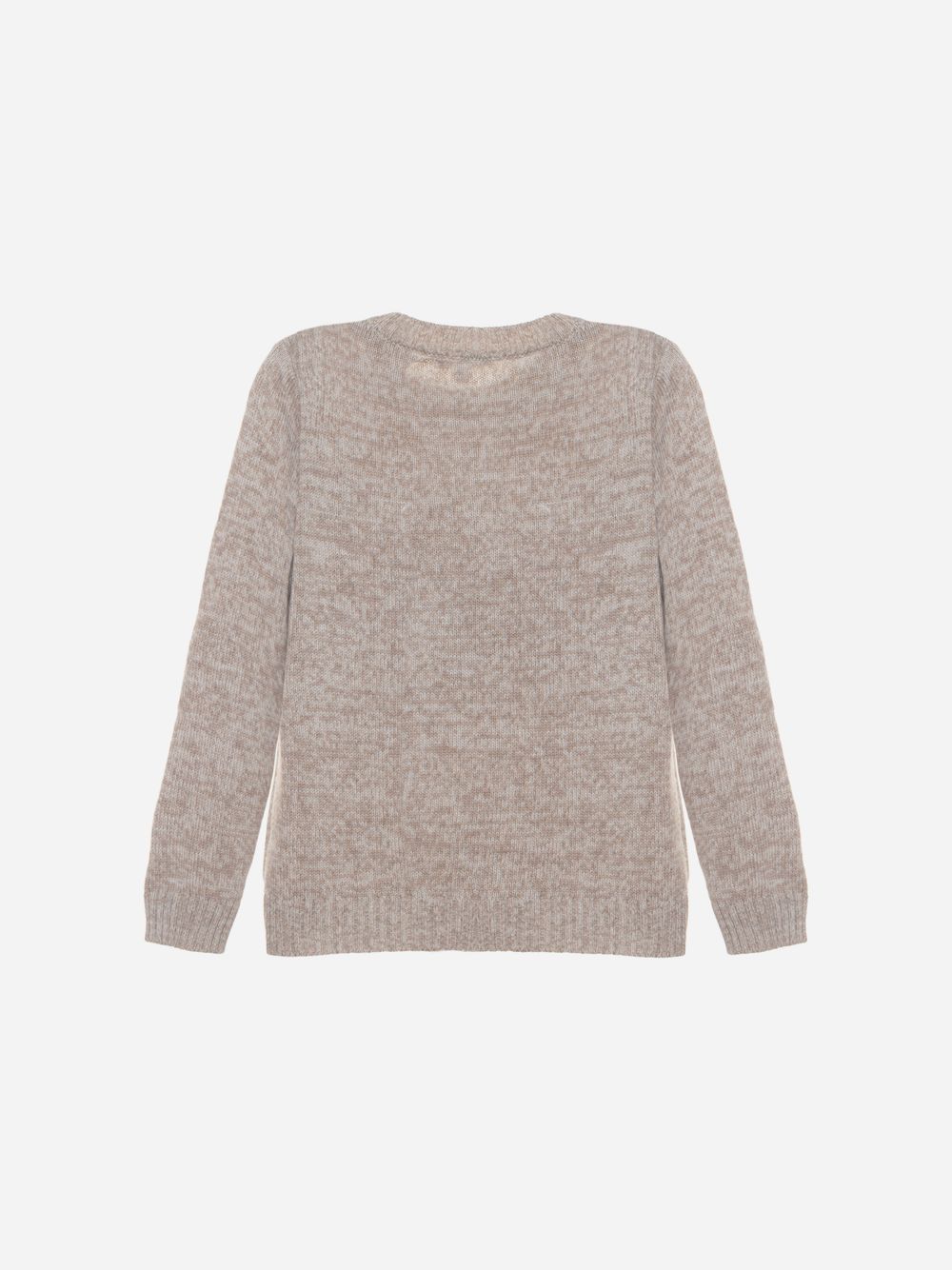 Beige melange sweater with dog design