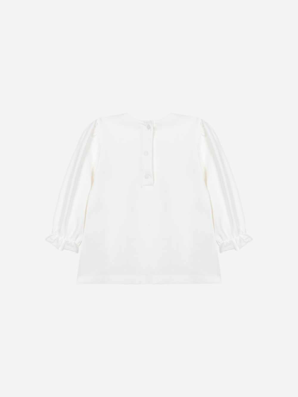 Ecru printed jersey blouse