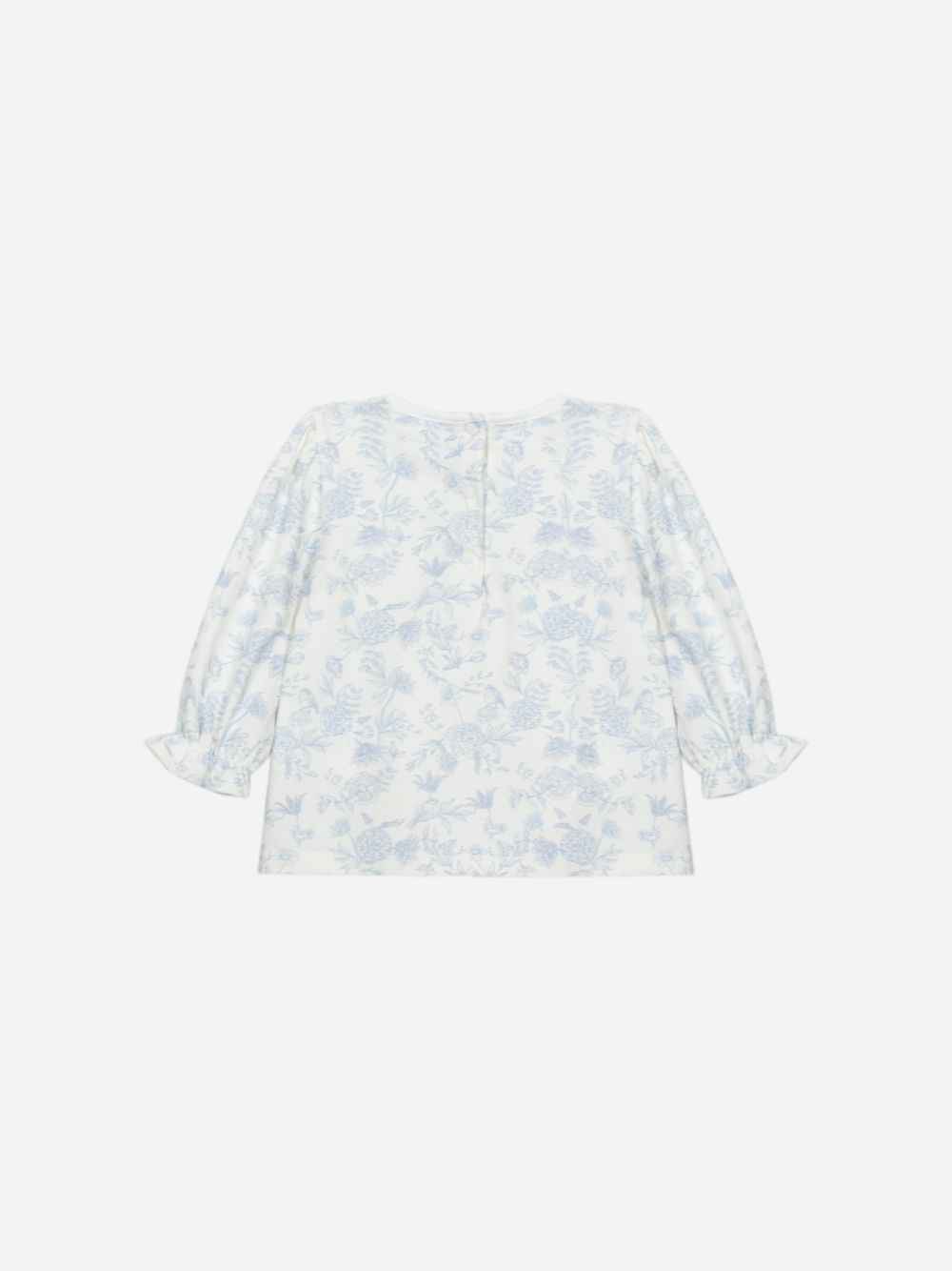 Blue printed jersey blouse