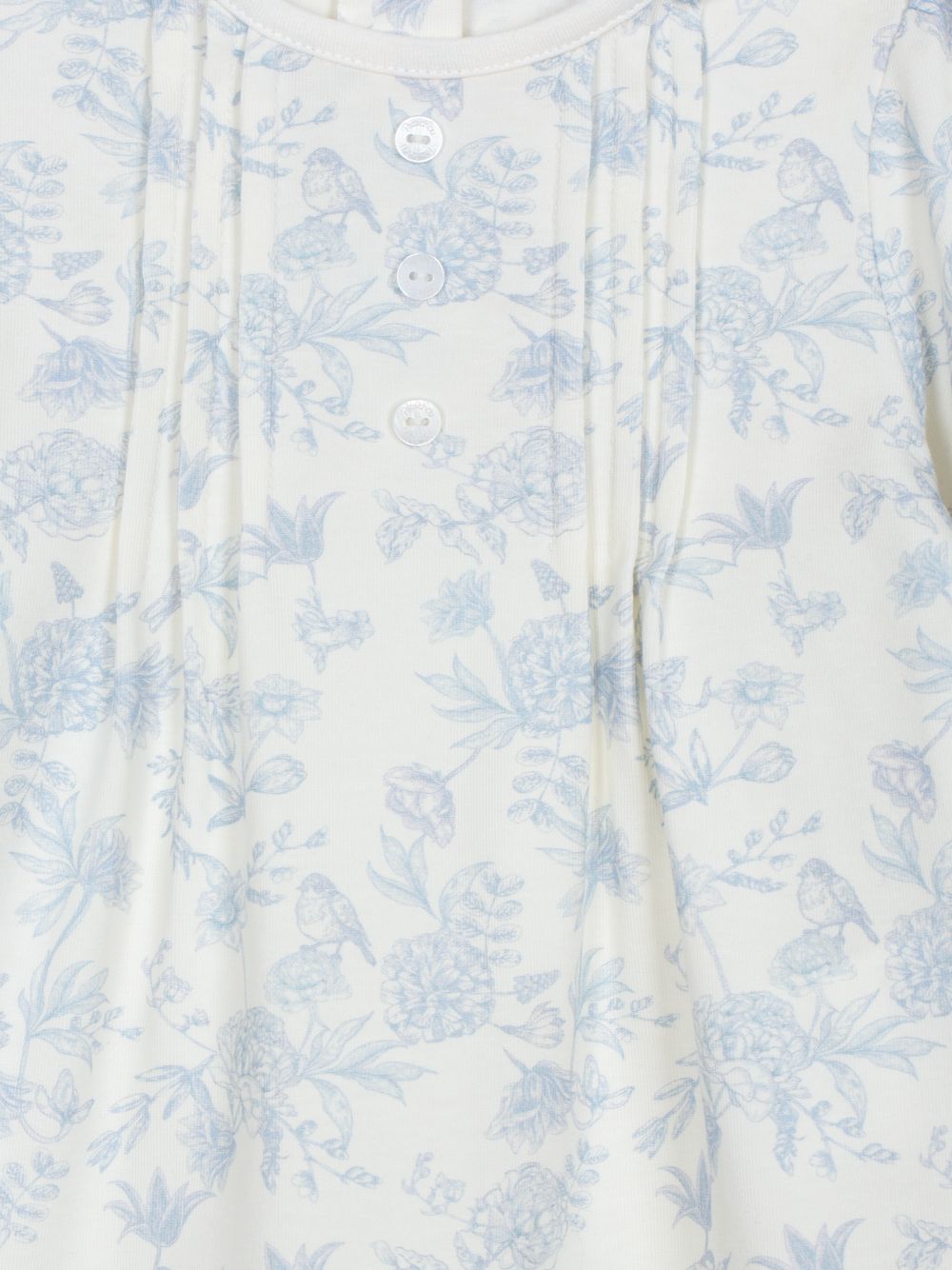 Blue printed jersey blouse