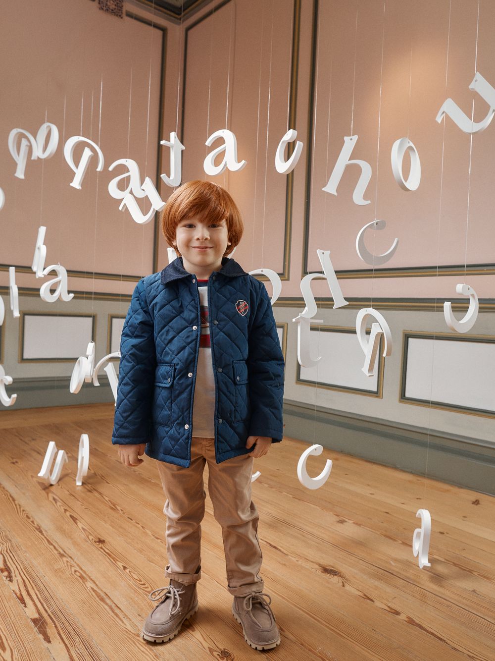 Elegant navy blue coat for boys
