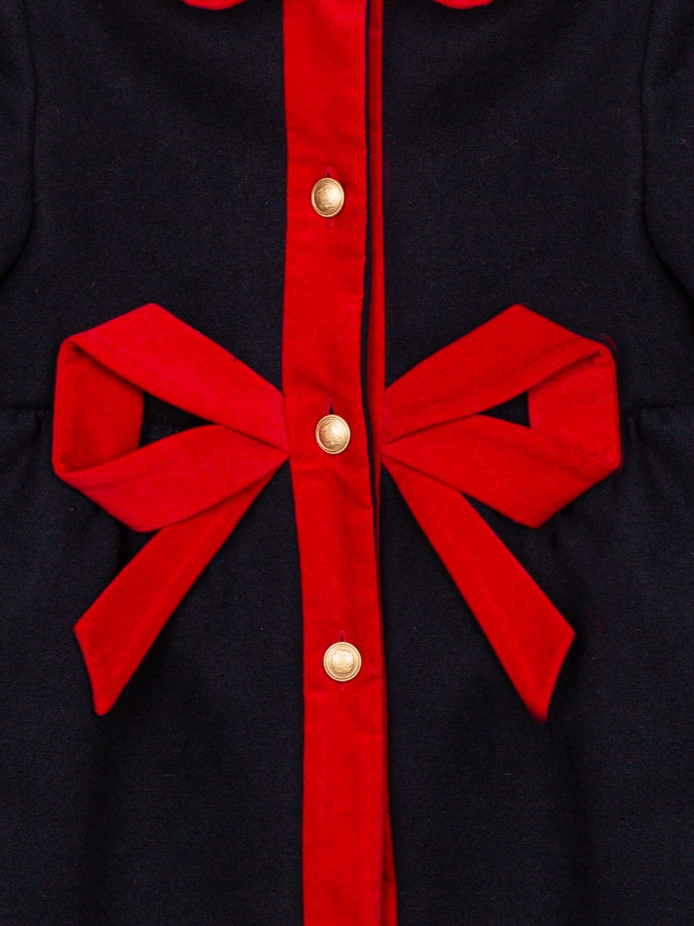 Elegant navy blue coat with red details