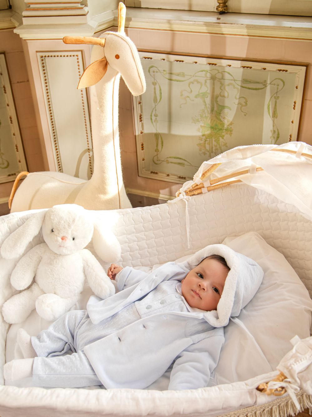 Elegant light blue coat for boys