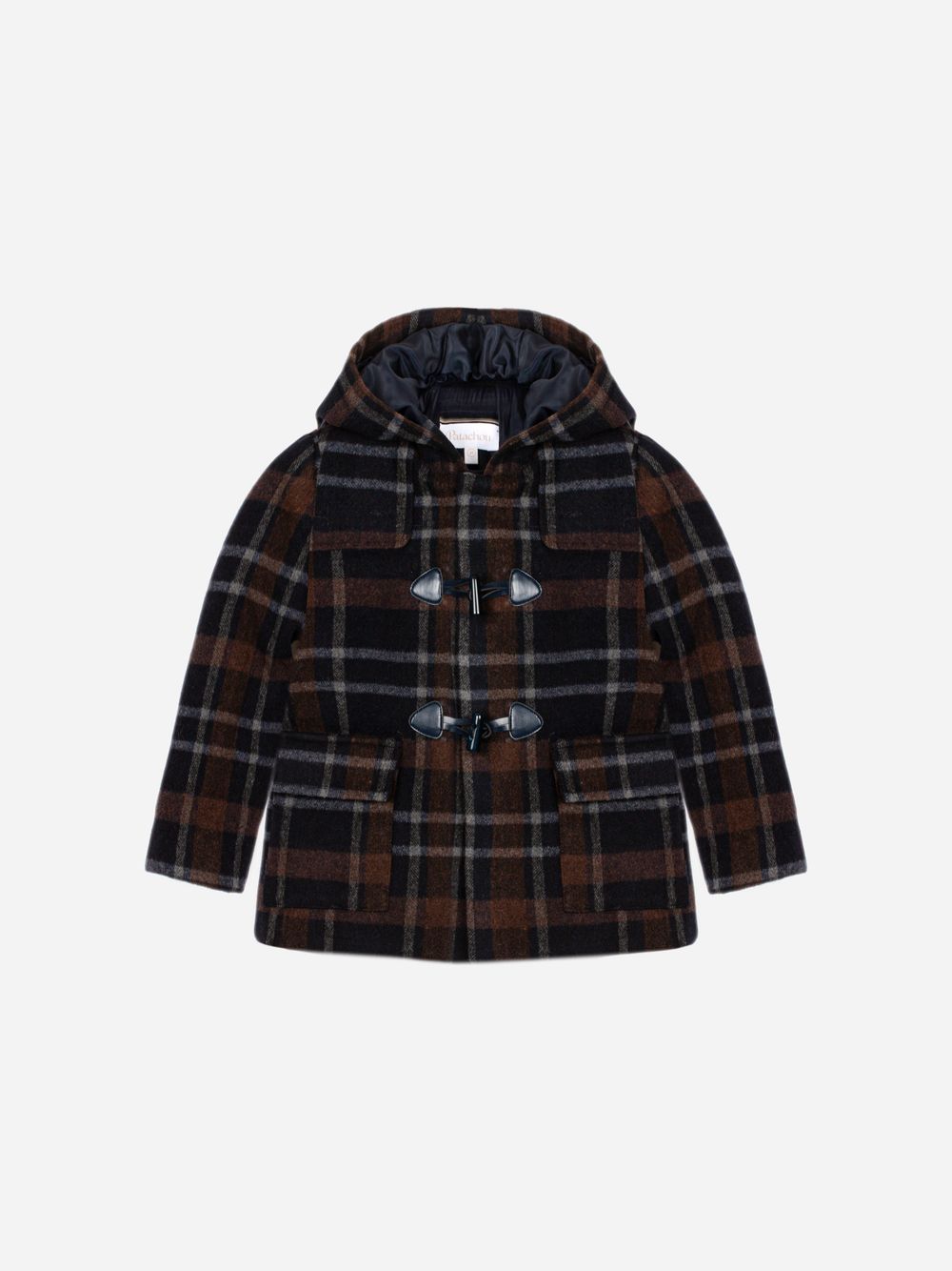 Brown coat with wooden buttons