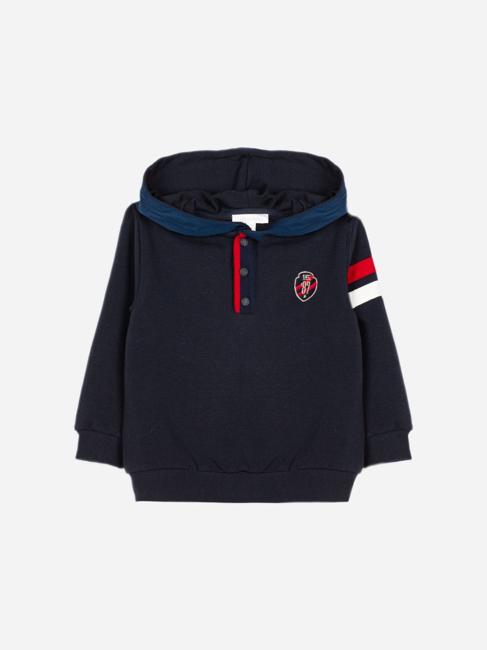 Simple and elegant navy blue hoodie sweatshirt