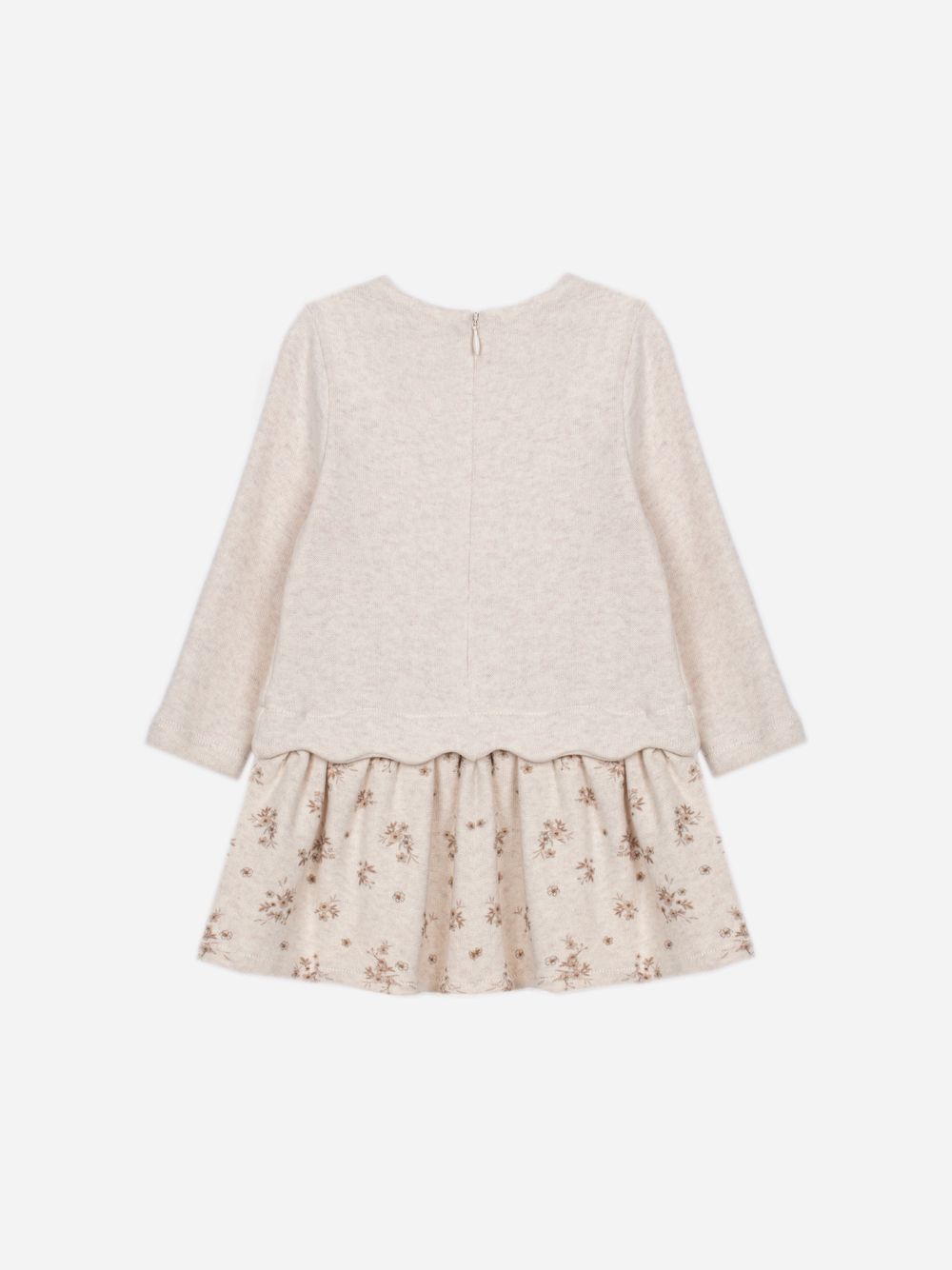 Elegant beige dress with floral print