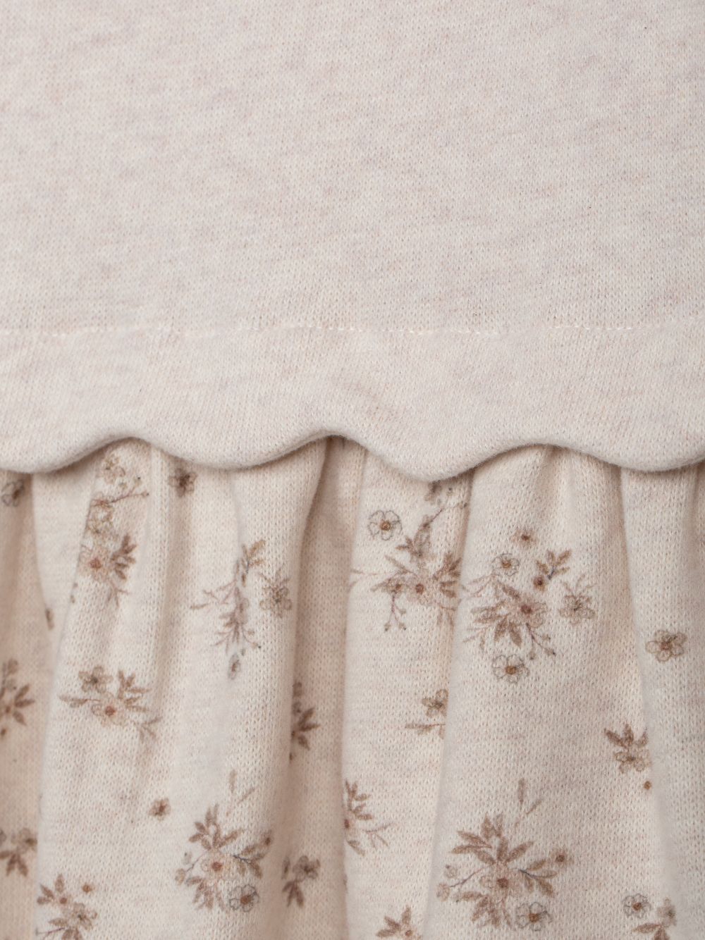 Elegant beige dress with floral print