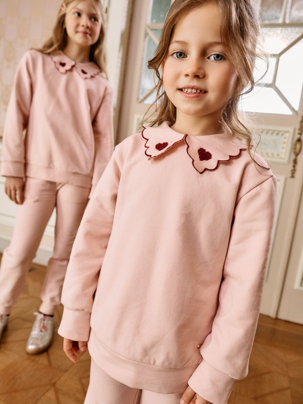 Pale pink set with contrasting details