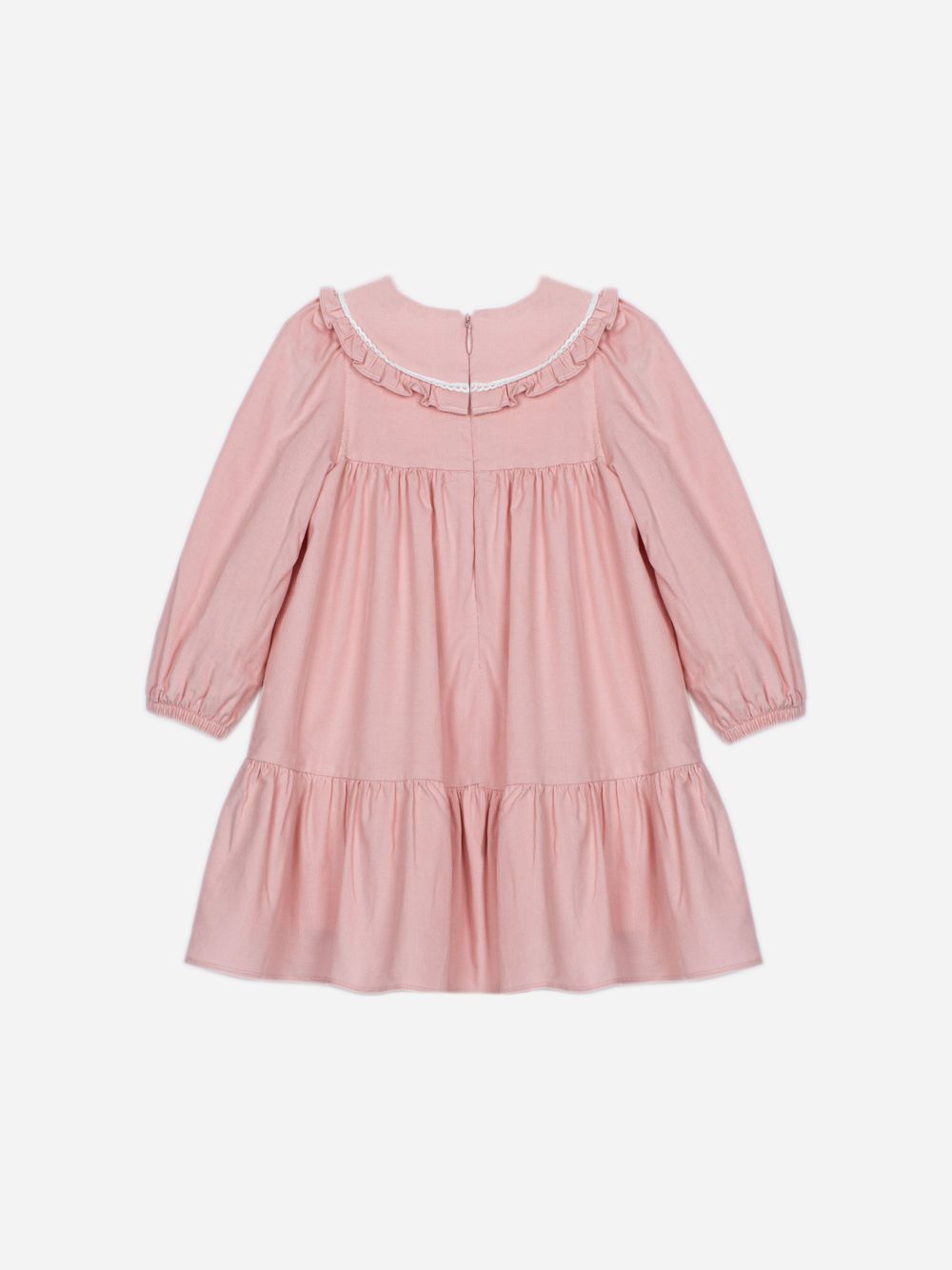 Elegant pale pink dress with floral embroidery