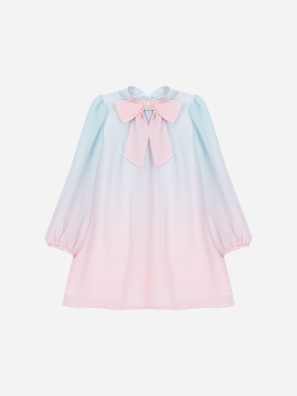 Light Blue printed chiffon dress