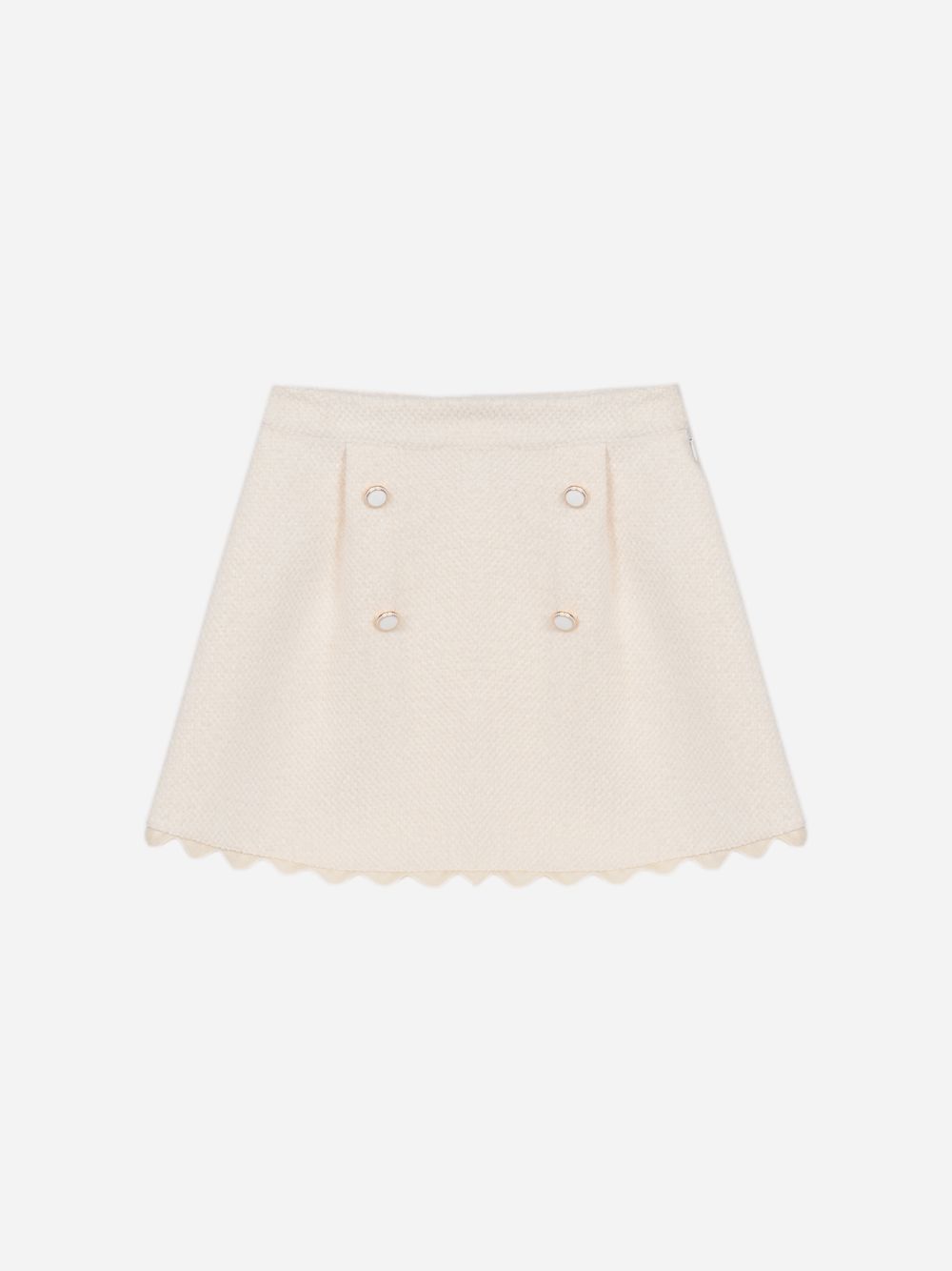Elegant beige skirt with decorative buttons